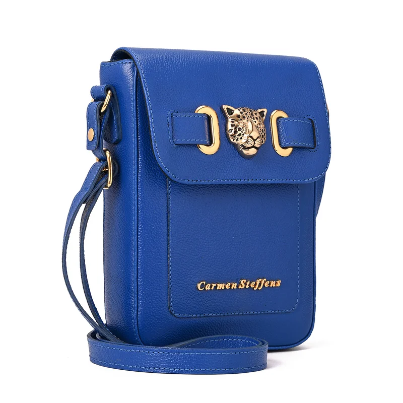 كارمن ستيفنز حقيبة كروس بودي بنقشة الفهد باللون الأزرق